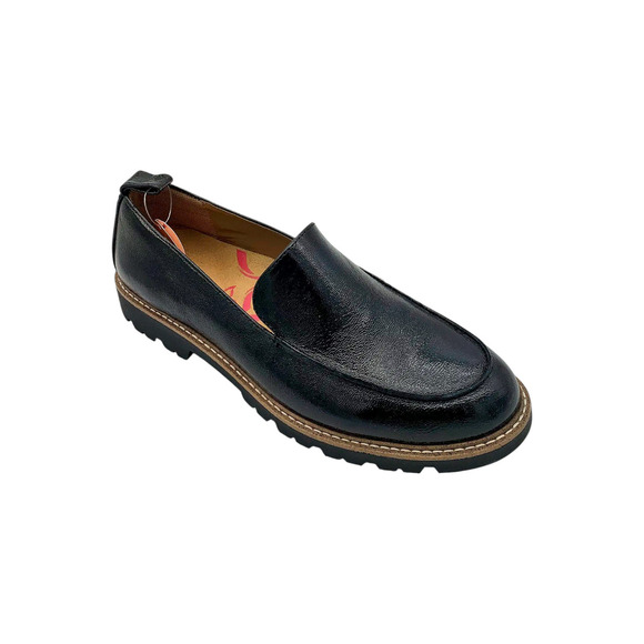 Comfortiva Shoes - Comfortiva Women's Leather Lugged Loafer Lindee Black Patent - Medium